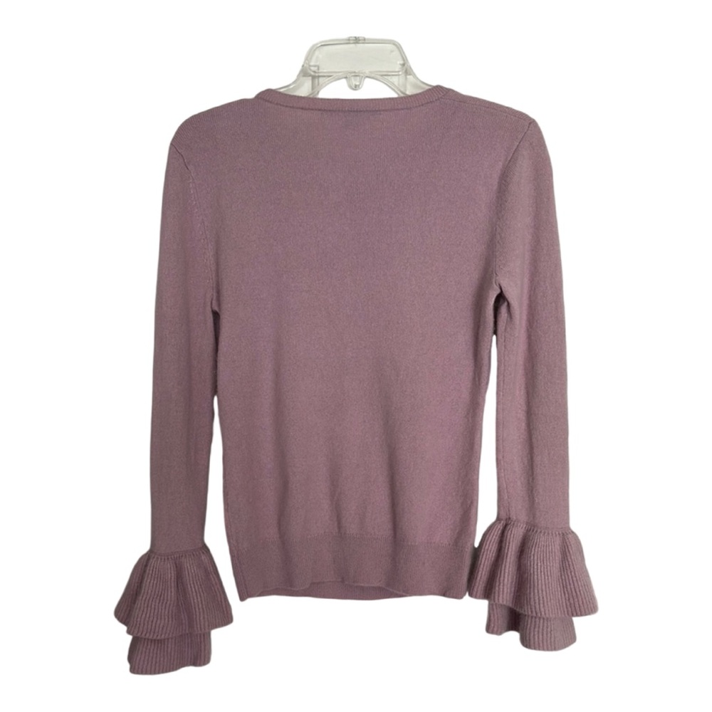 ANTONIO MELANI Sz Medium Pink Cashmere Double Ruffle Slv  Sweater - Picture 3 of 9